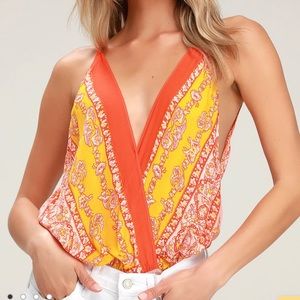 Free People Multi Print Bodysuit